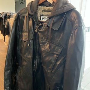 Leather coat by Columbia